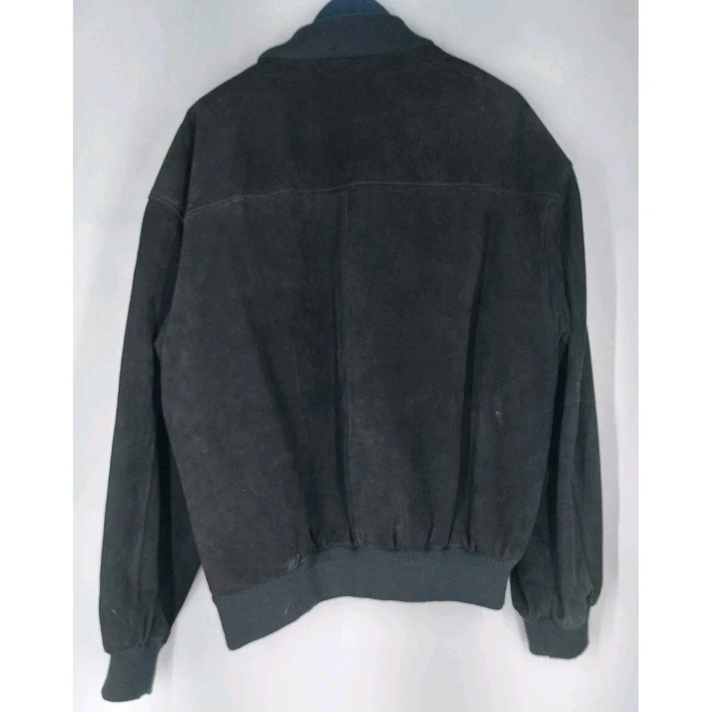 Vintage‎ Camel Jacket Mens Large Suede Leather Bomber Coat Cigarette 90s *READ